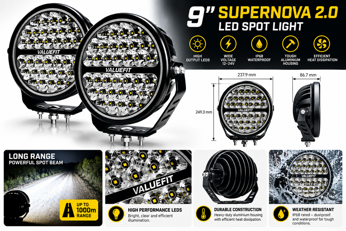 Hella ValueFit Supernova 2.0 9'' LED Spot Light Set