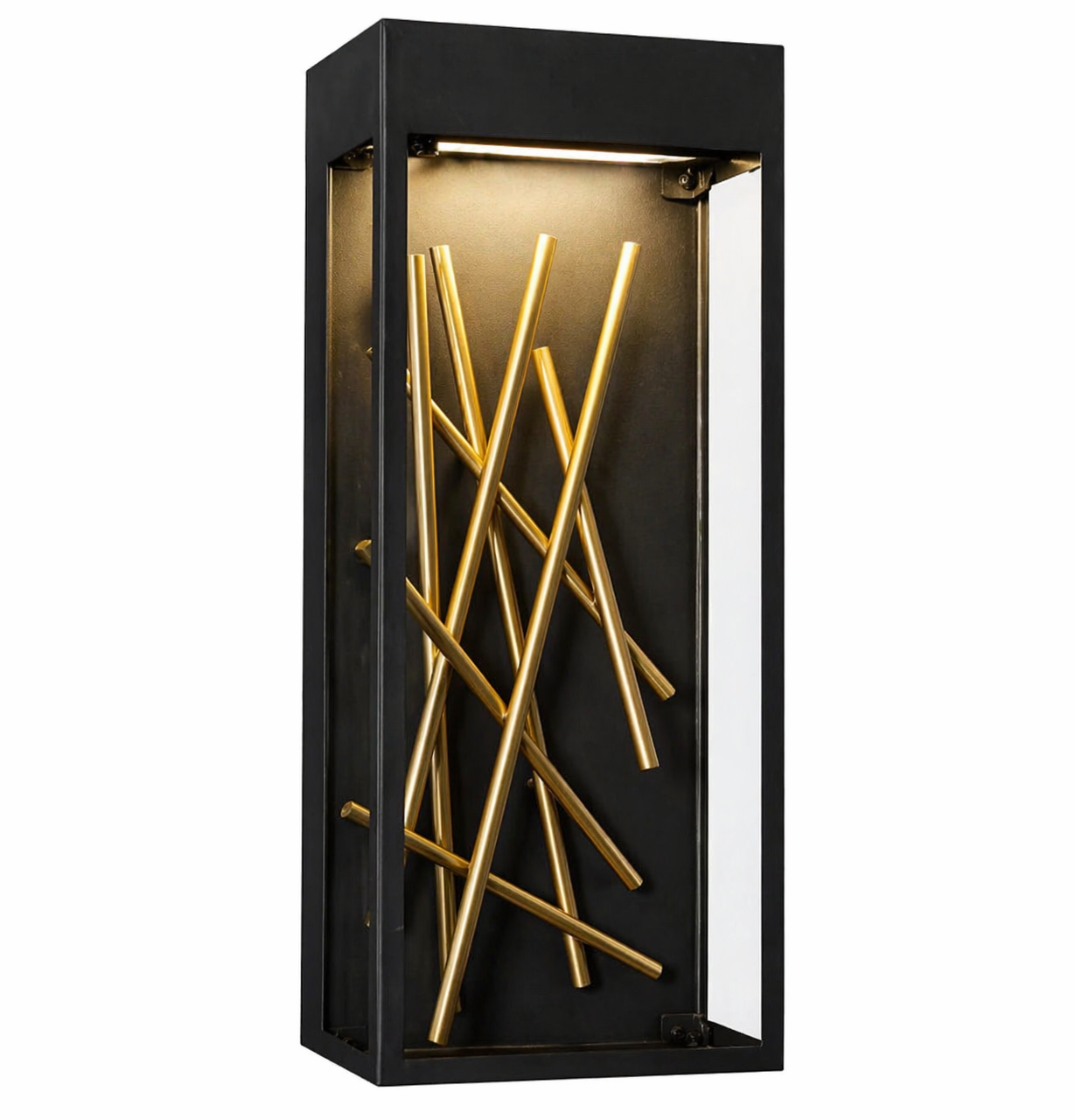 STELLAR GLASS AND METAL OUTDOOR WALL LIGHT