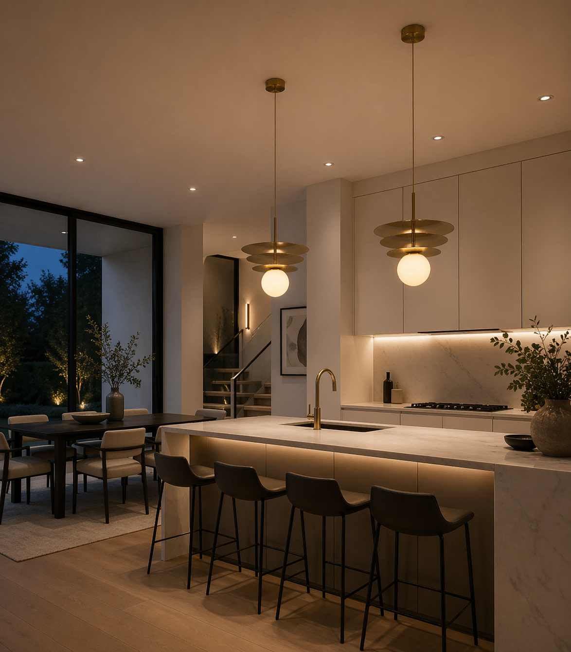 GOLDEN METAL TRIO DESK PENDANT LIGHT