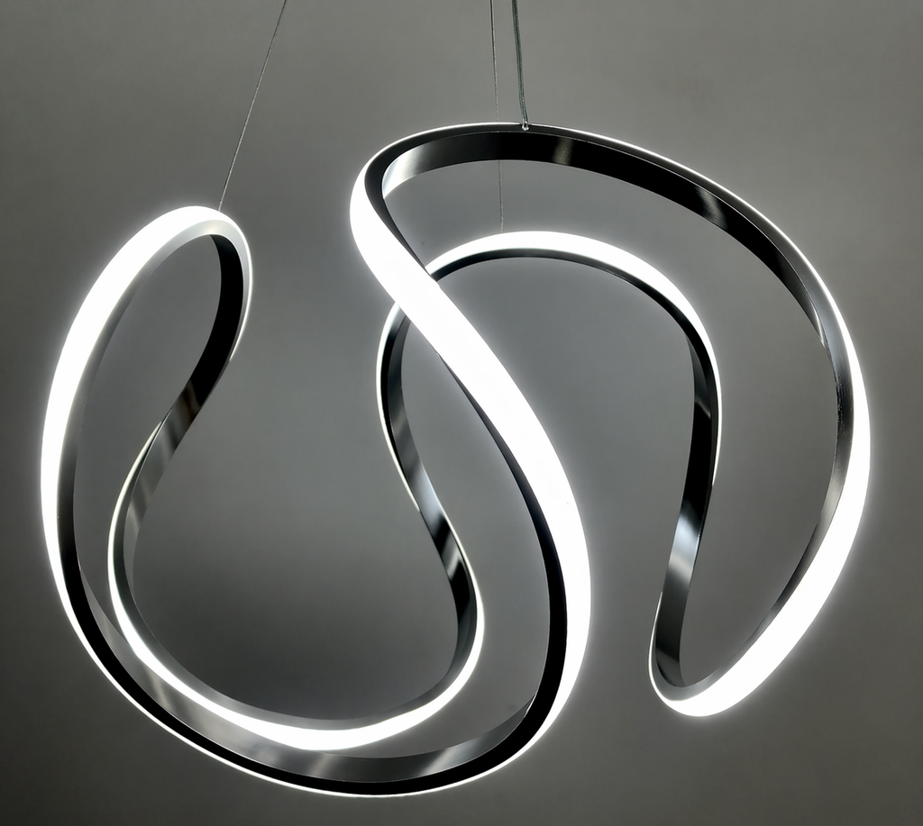 Wave Loop Cool White Modern LED Chandelier