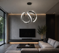 Wave Loop Cool White Modern LED Chandelier