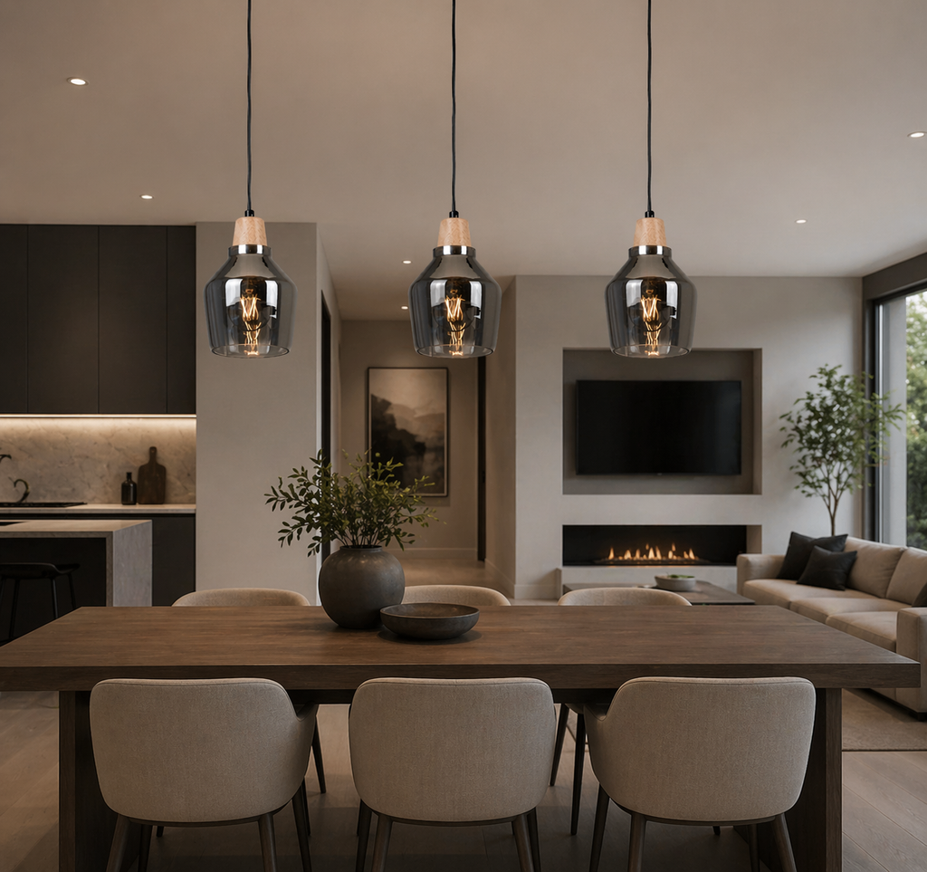 TALLINN GLASS PENDANT LIGHT SMOKE
