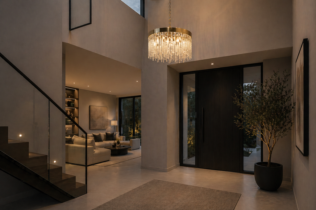 BELLA METAL AND GLASS CHANDELIER LIGHT GOLD