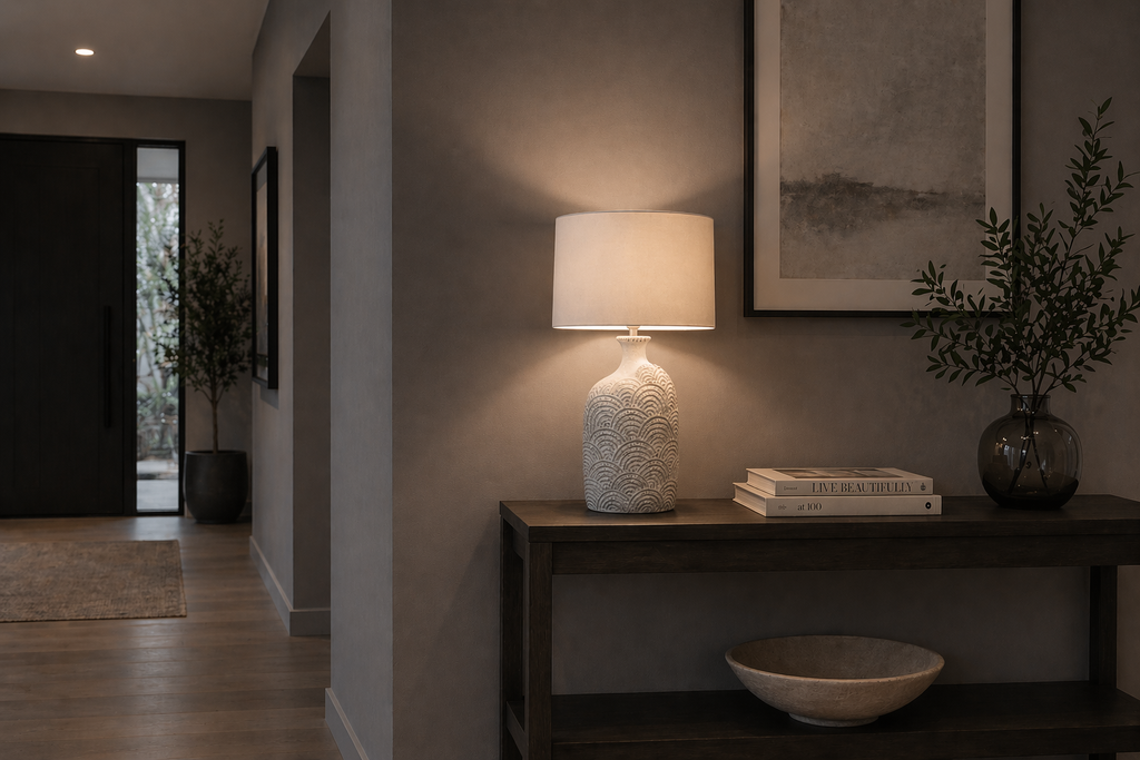 FRANCES RESIN TABLE LAMP STONE
