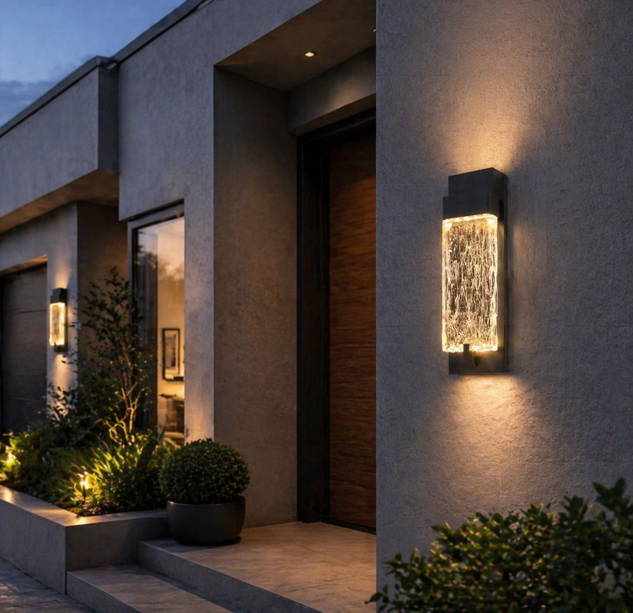RIPPLE BLACK LED WALL LIGHT – 12W MODERN OUTDOOR SCONCE