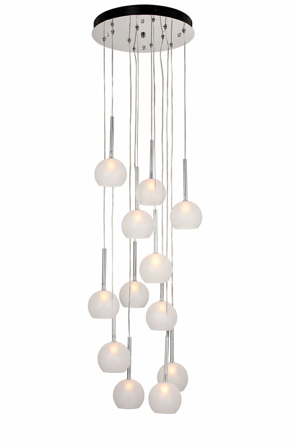 NEBULA METAL & GLASS 12 LIGHT PENDANT CHROME
