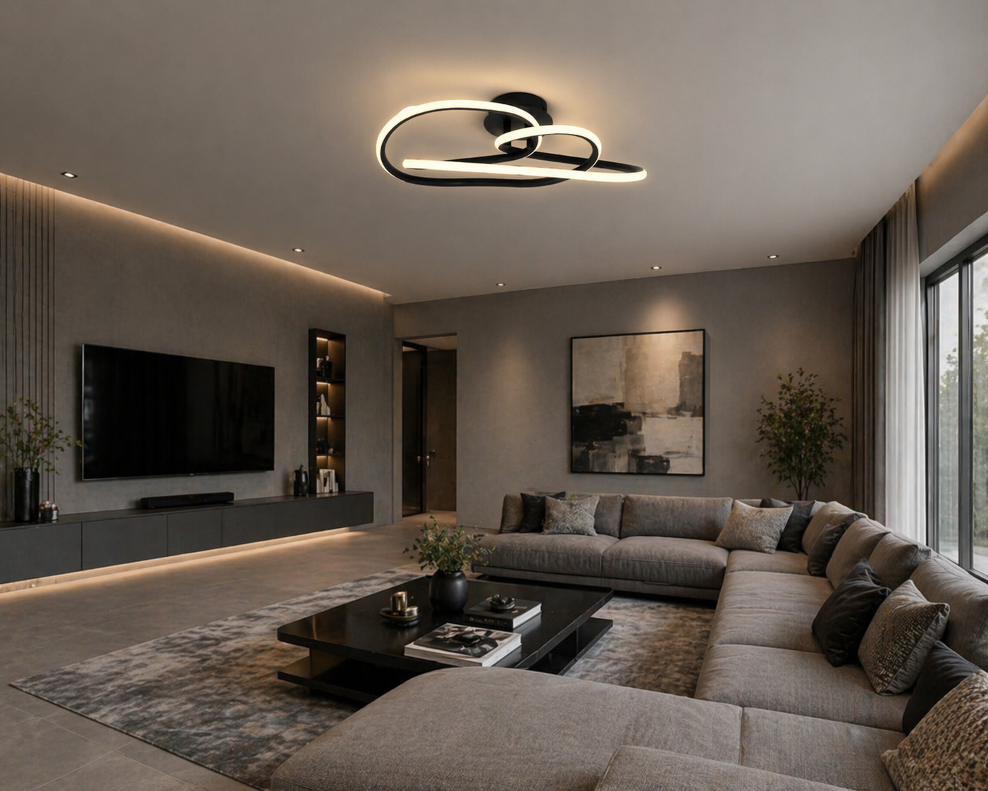 VORTEX LED CEILING LIGHT IN BLACK