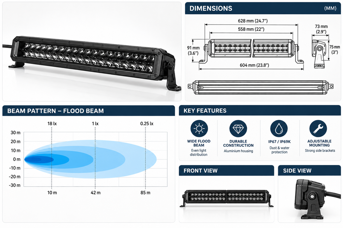 Hella Black Magic Tough LED Double Row Lightbar 21.5˝