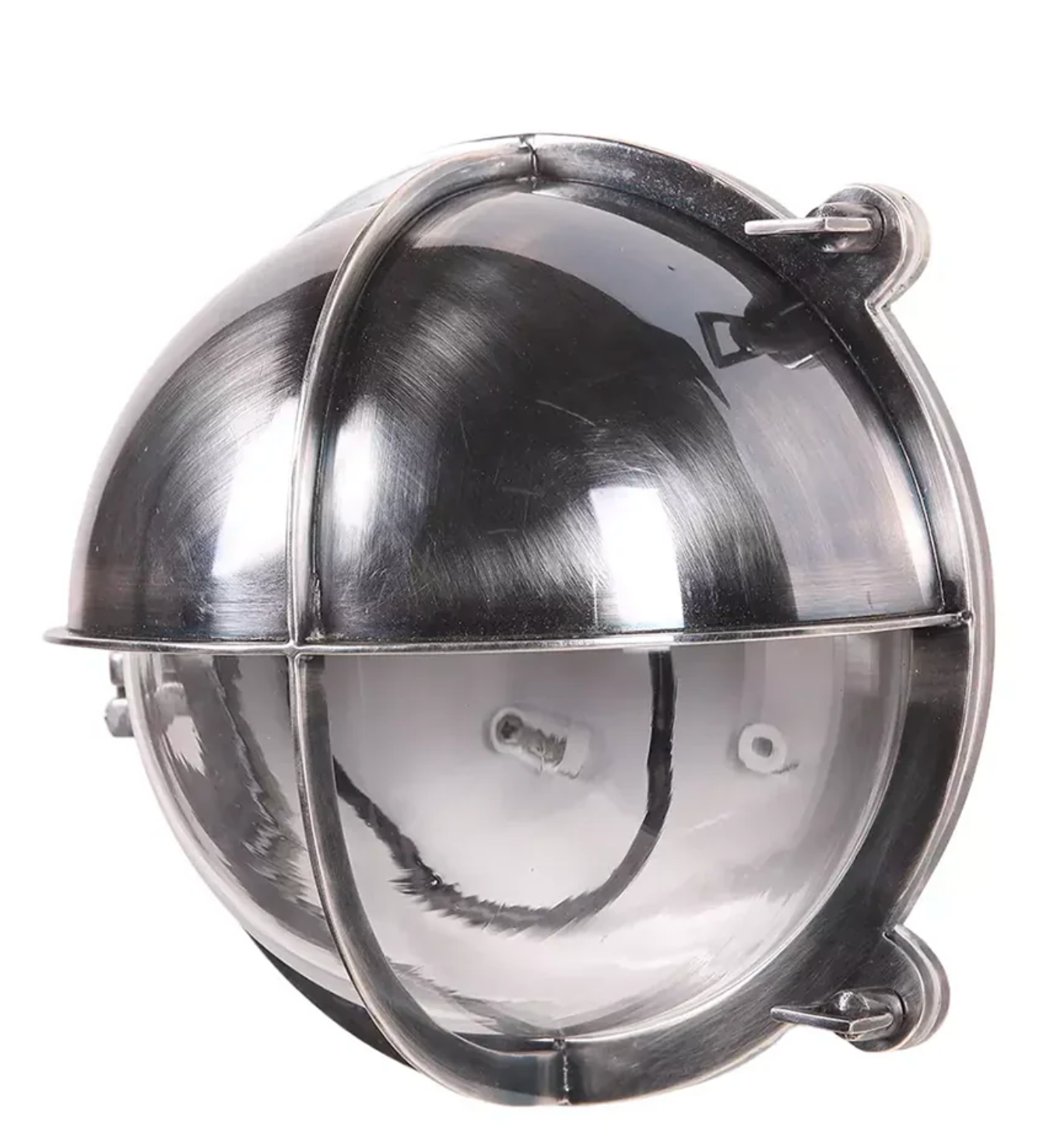 VINTAGE NAUTICAL BULKHEAD WALL LIGHT ANTIQUE SILVER | ANTIQUE BRASS