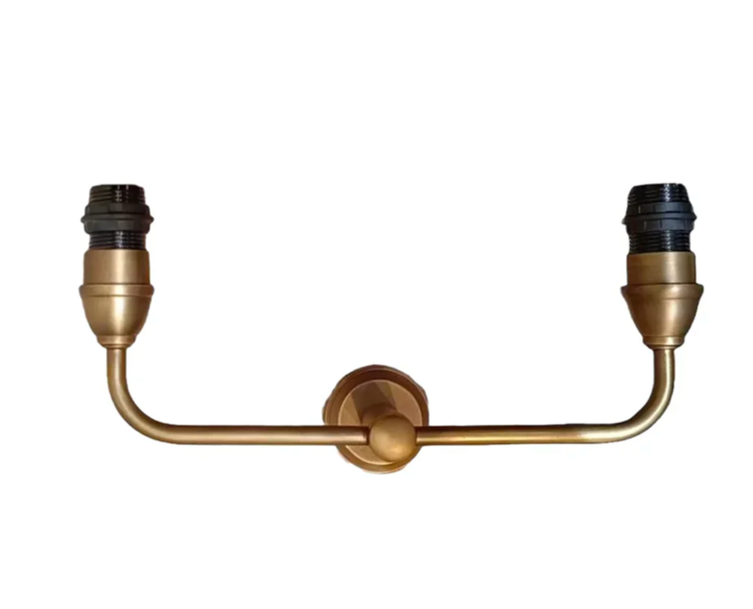 DOUBLE WALL LIGHT FOR BEDROOM AND HALLWAY – 2 LIGHT WALL FITTING ANTIQUE BRASS | SILVER
