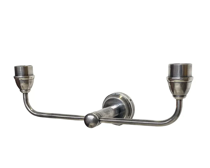 DOUBLE WALL LIGHT FOR BEDROOM AND HALLWAY – 2 LIGHT WALL FITTING ANTIQUE BRASS | SILVER