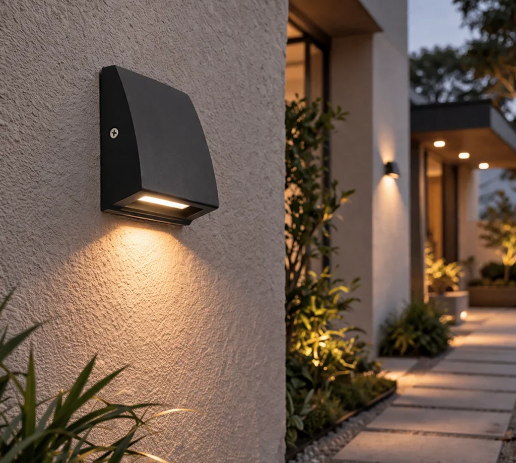 BLACK LED OUTDOOR WALL LIGHT – ARCHED PATH LIGHT