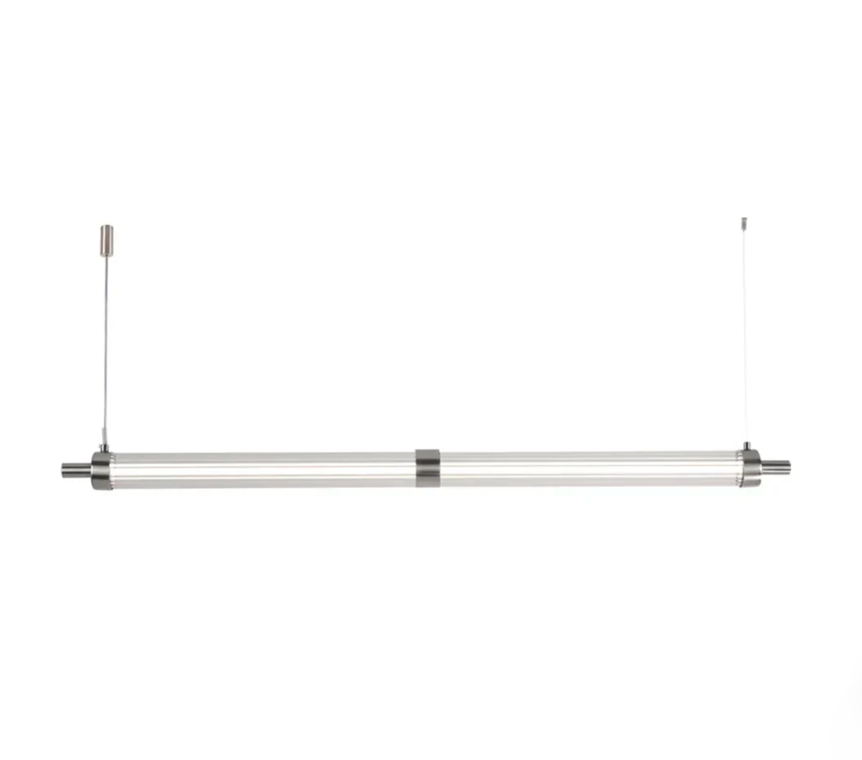SATIN CHROME LINEAR LED PENDANT LIGHT - MODERN BAR SUSPENSION
