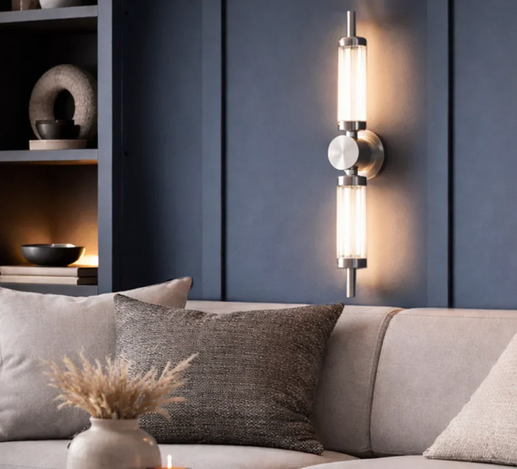 SATIN CHROME MODERN LED WALL LIGHT FOR HOME INTERIOR