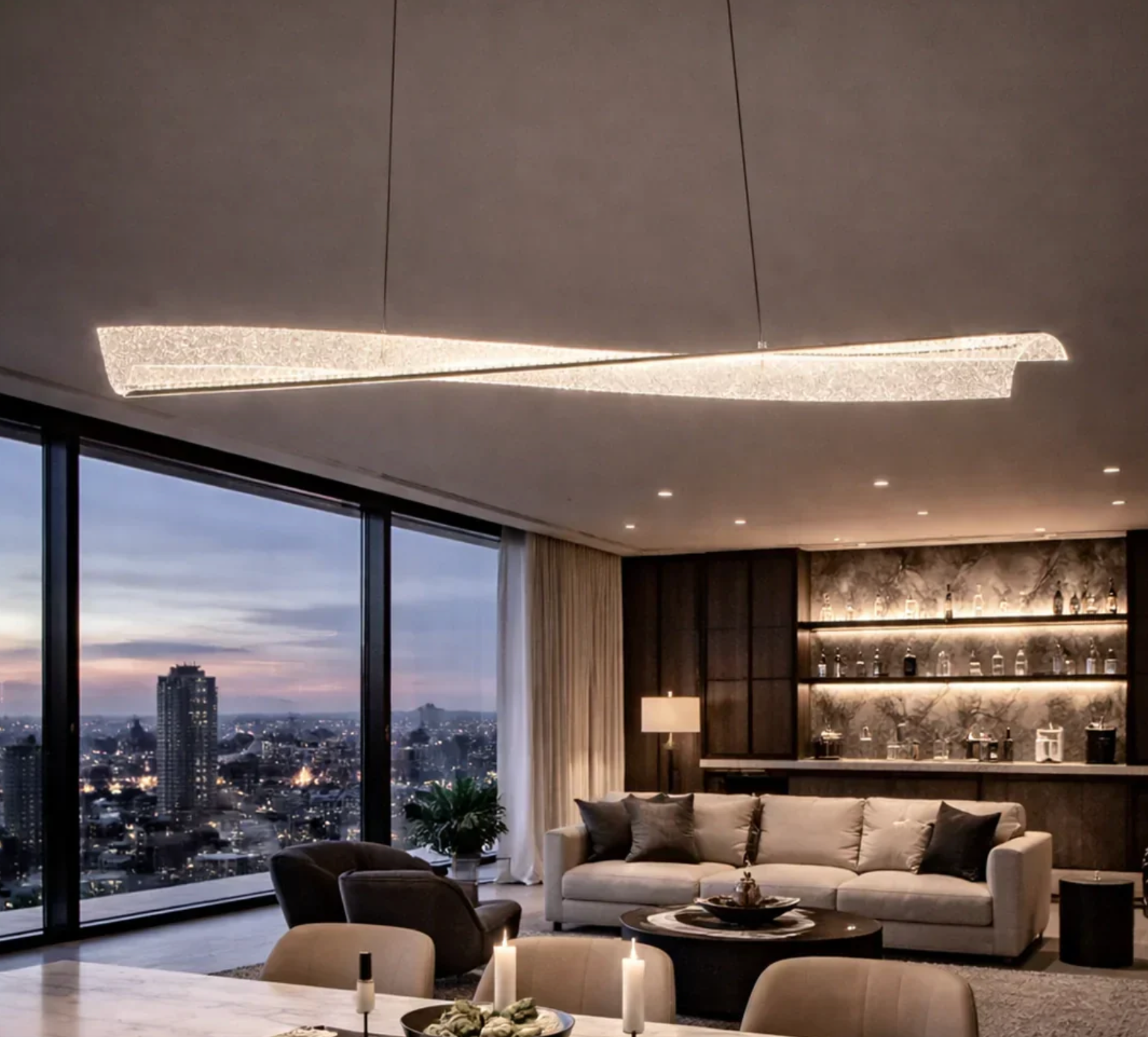 GLITZ ACRYLIC LED PENDANT LIGHT – POLISHED CHROME