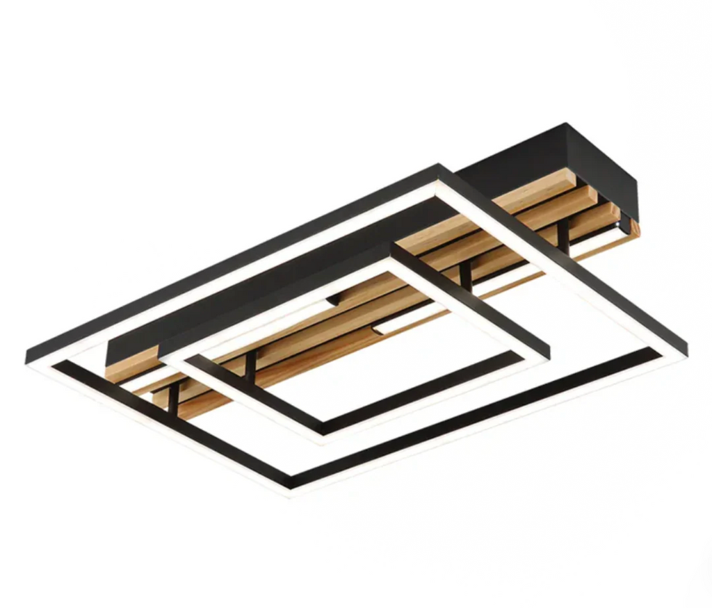 HEDRON METAL AND WOOD LED CEILING LIGHT