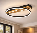 DASHA METAL AND WOOD LED HALO CEILING LIGHT