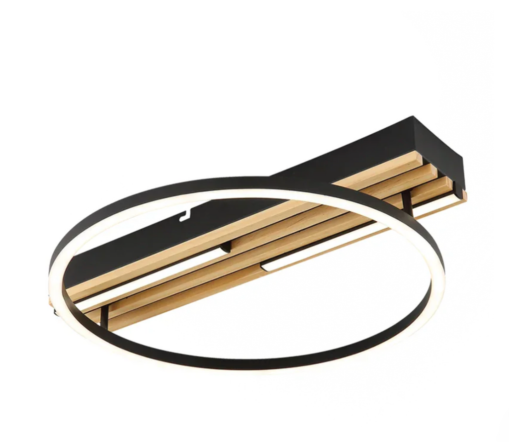 DASHA METAL AND WOOD LED HALO CEILING LIGHT