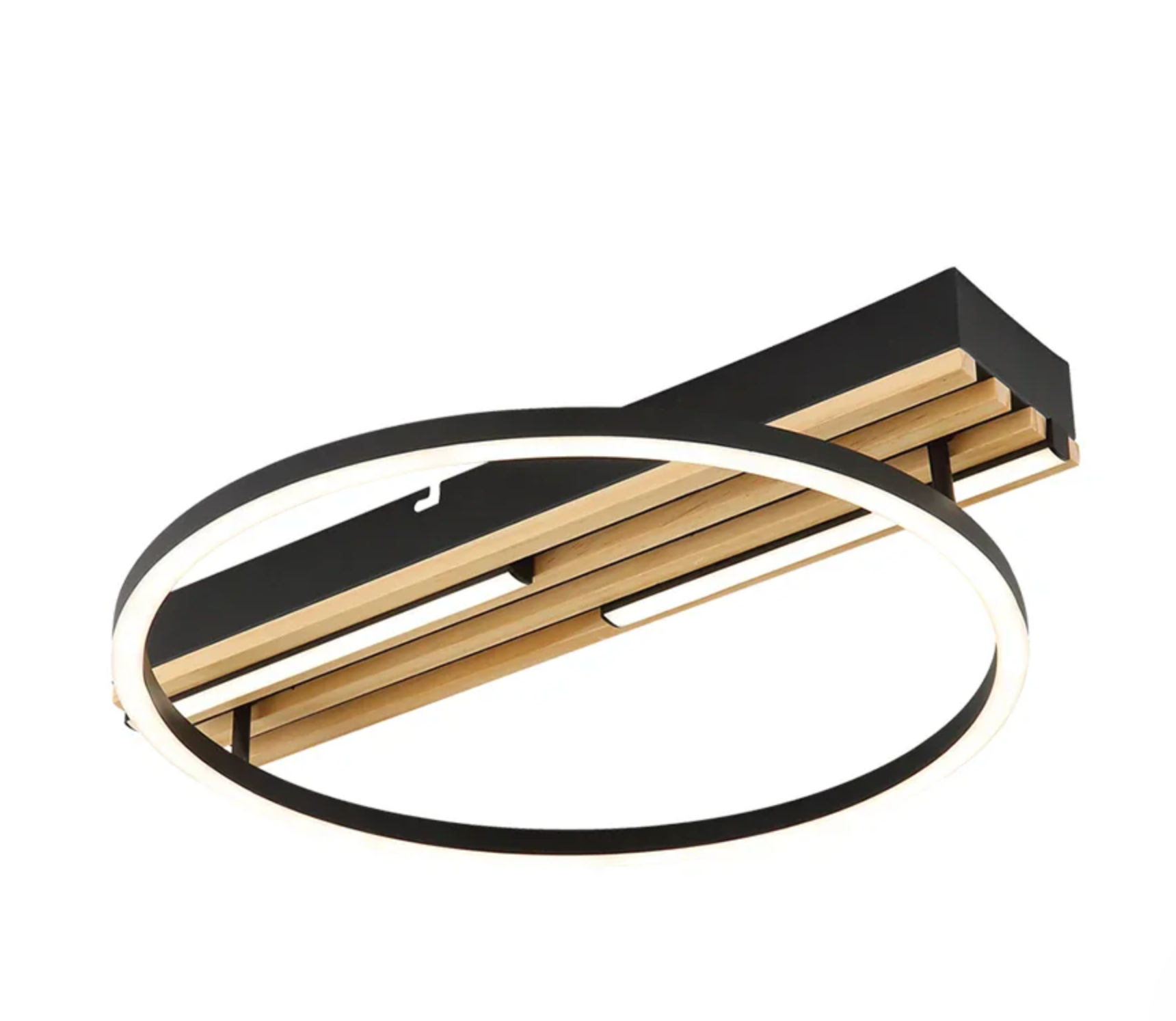 DASHA METAL AND WOOD LED HALO CEILING LIGHT