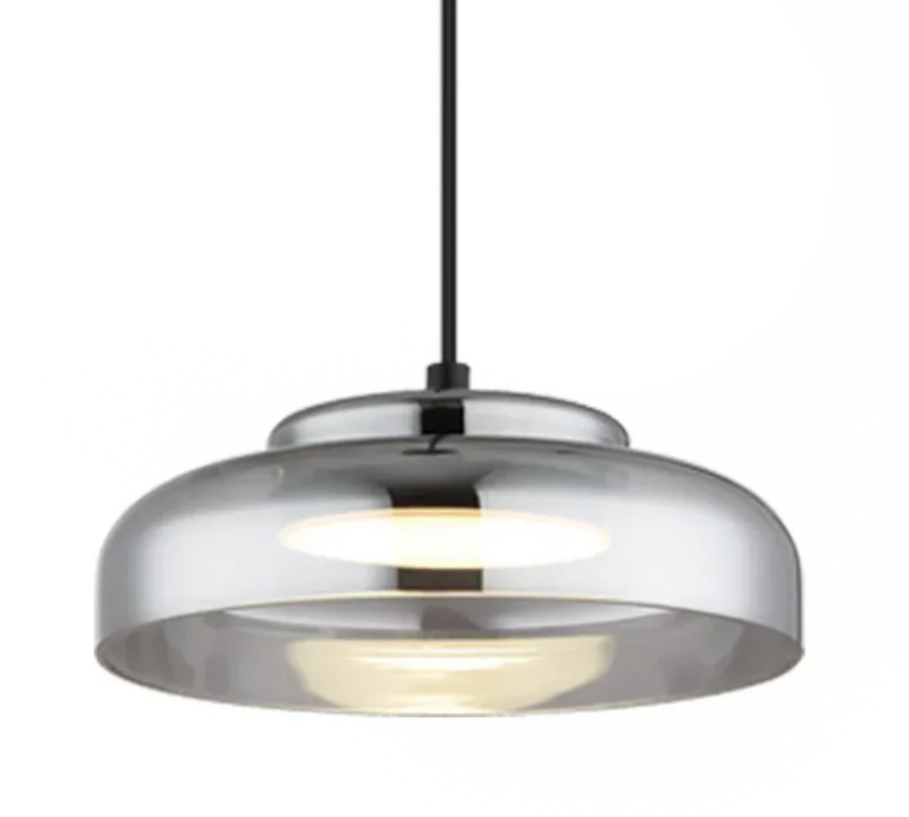 VOLTA METAL AND GLASS LED PENDANT LIGHT - SMOKE