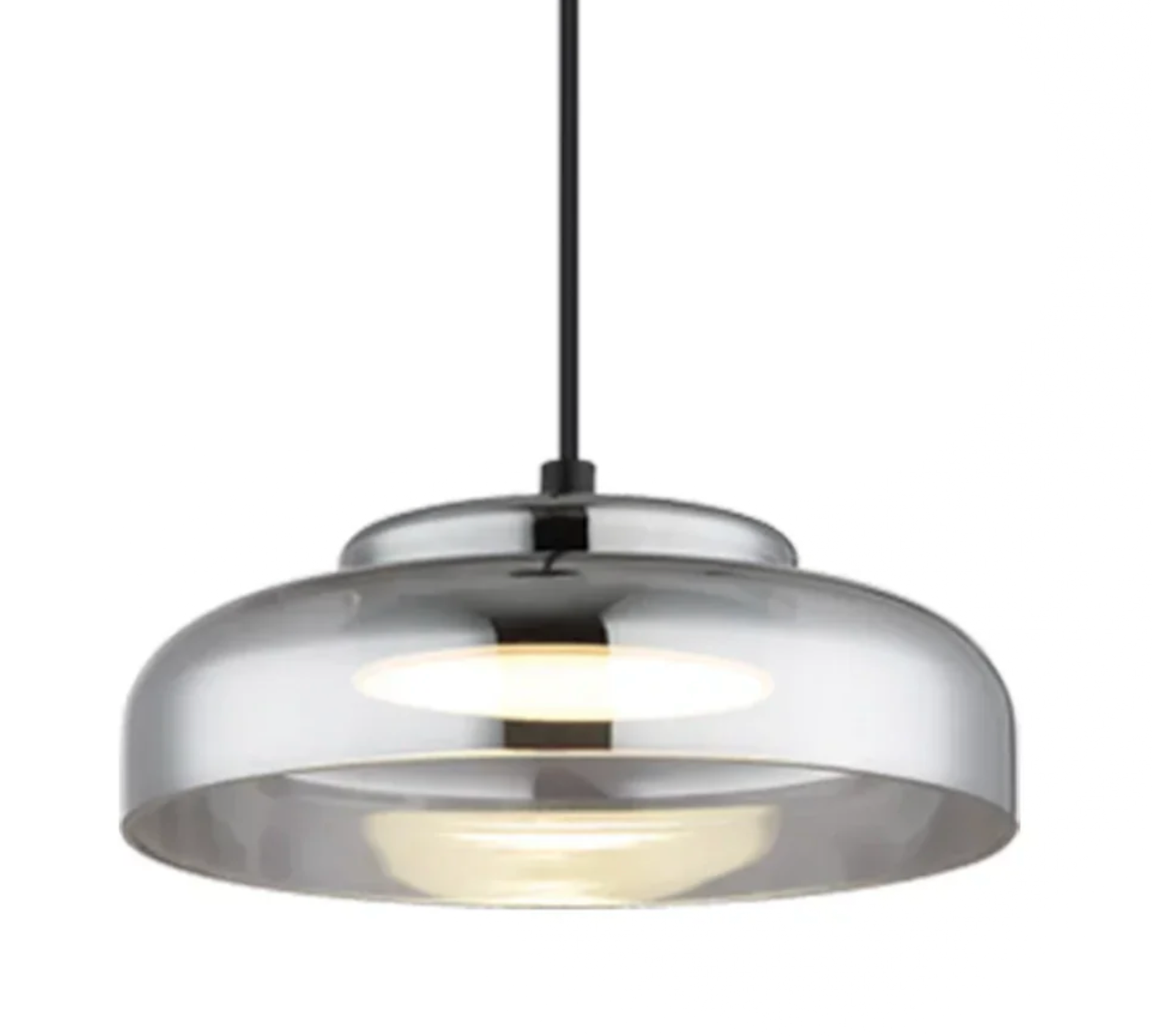 VOLTA METAL AND GLASS LED PENDANT LIGHT - SMOKE