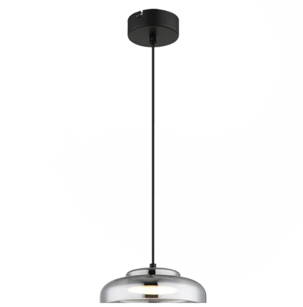 VOLTA METAL AND GLASS LED PENDANT LIGHT - SMOKE