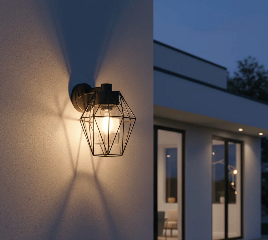 CANOVE GEOMETRIC OUTDOOR WALL LIGHT - BLACK