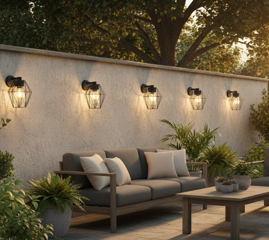 CANOVE GEOMETRIC OUTDOOR WALL LIGHT - BLACK
