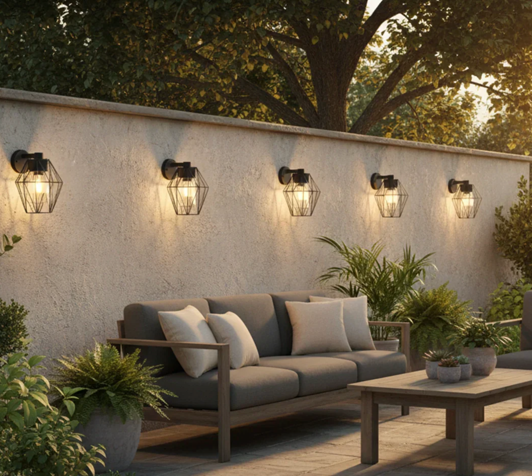 CANOVE GEOMETRIC OUTDOOR WALL LIGHT - BLACK