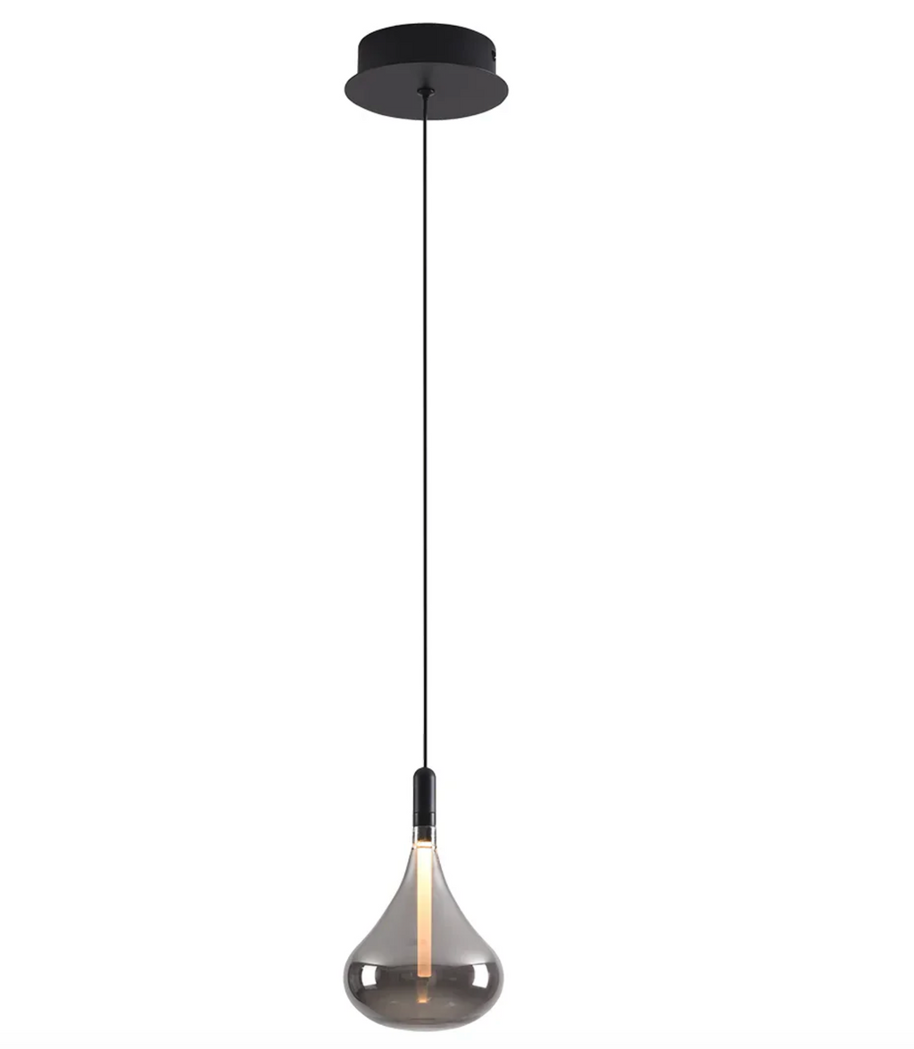GRAPE DROP SMOKE GLASS LED PENDANT LIGHT