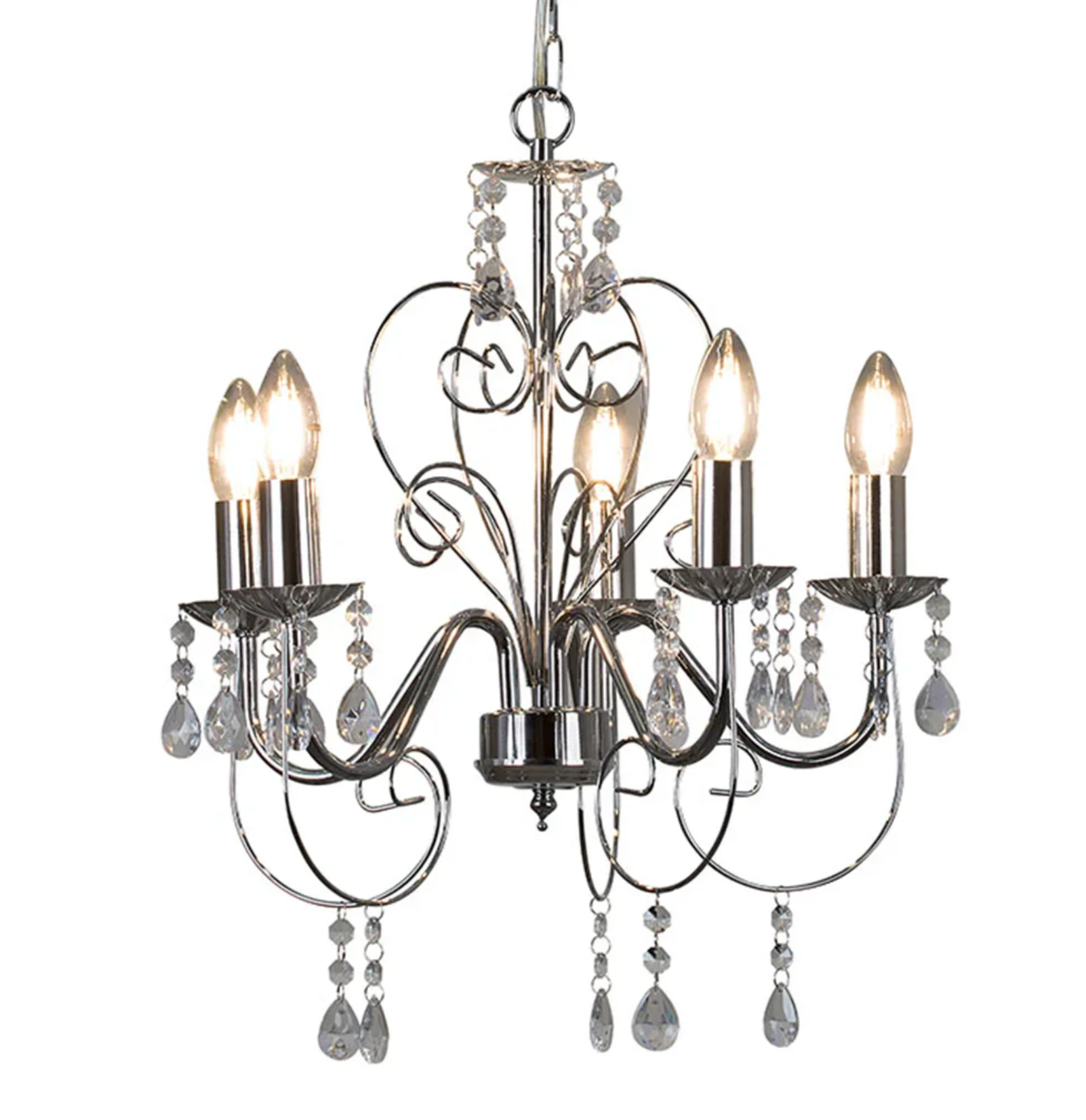 CLEO 5-LIGHT CHANDELIER - CHROME