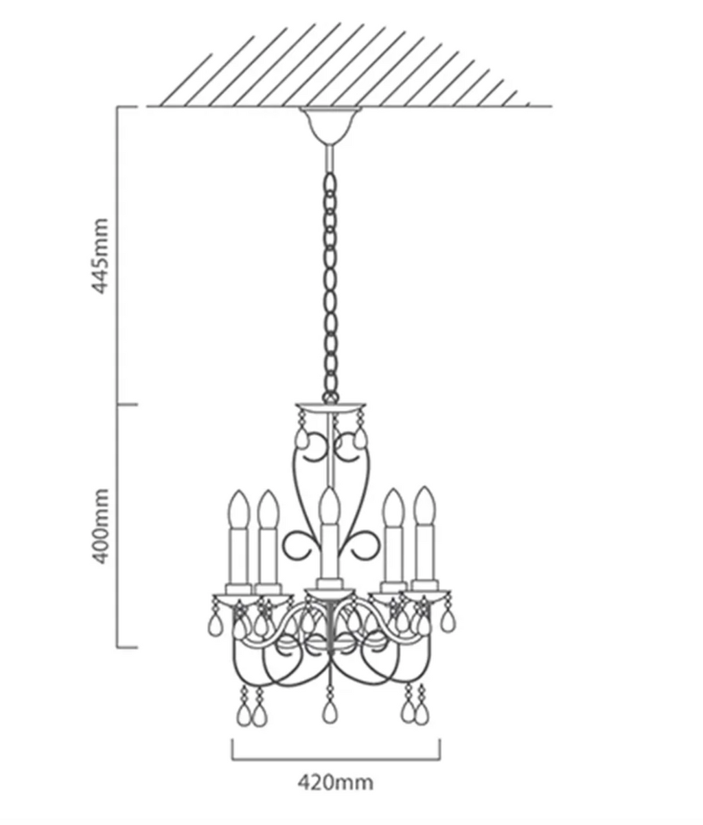 CLEO 5-LIGHT CHANDELIER - CHROME