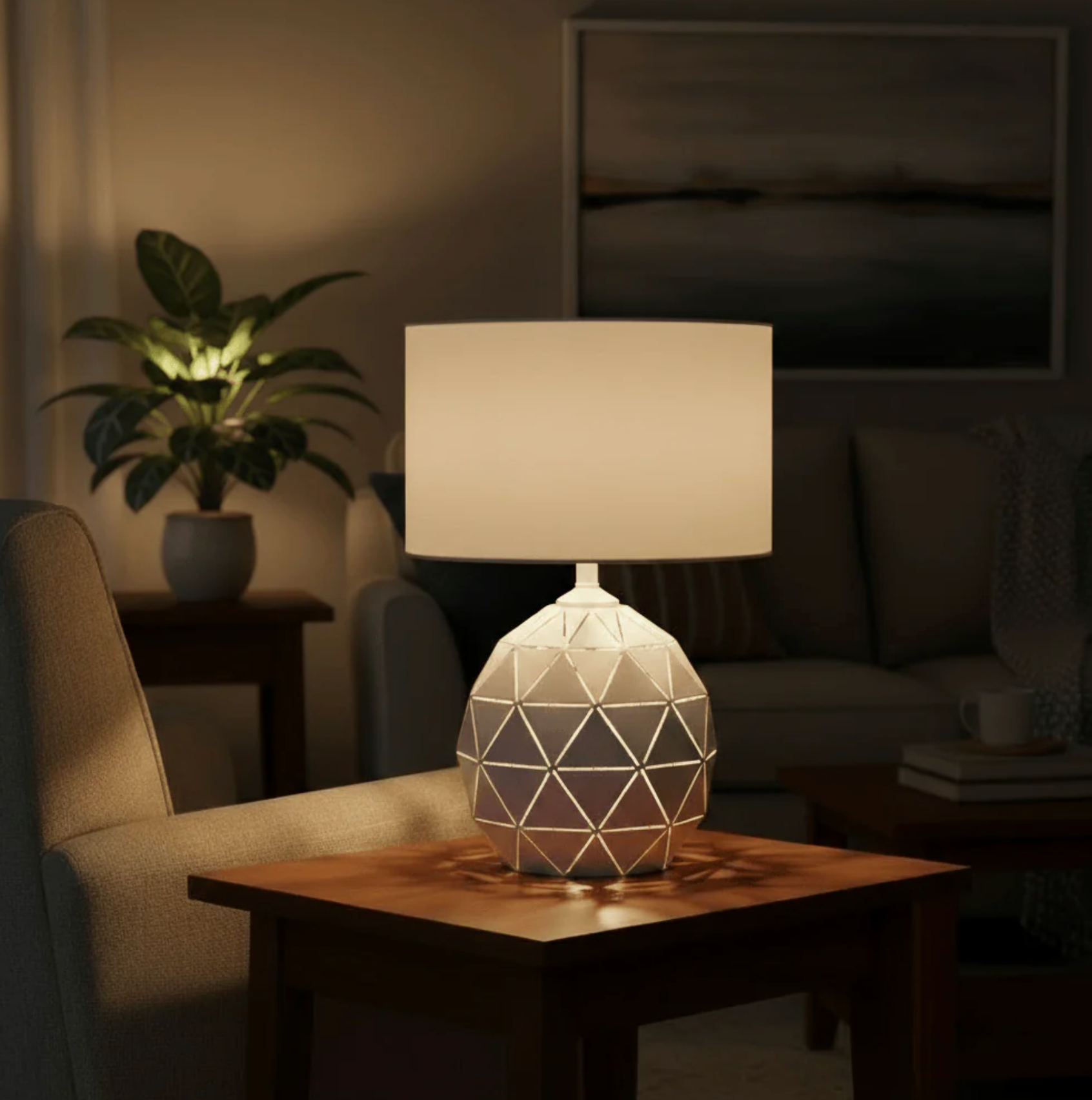 GEOMAX WHITE TABLE LAMP