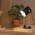 HORNWOOD METAL AND WOOD TABLE LAMP BLACK