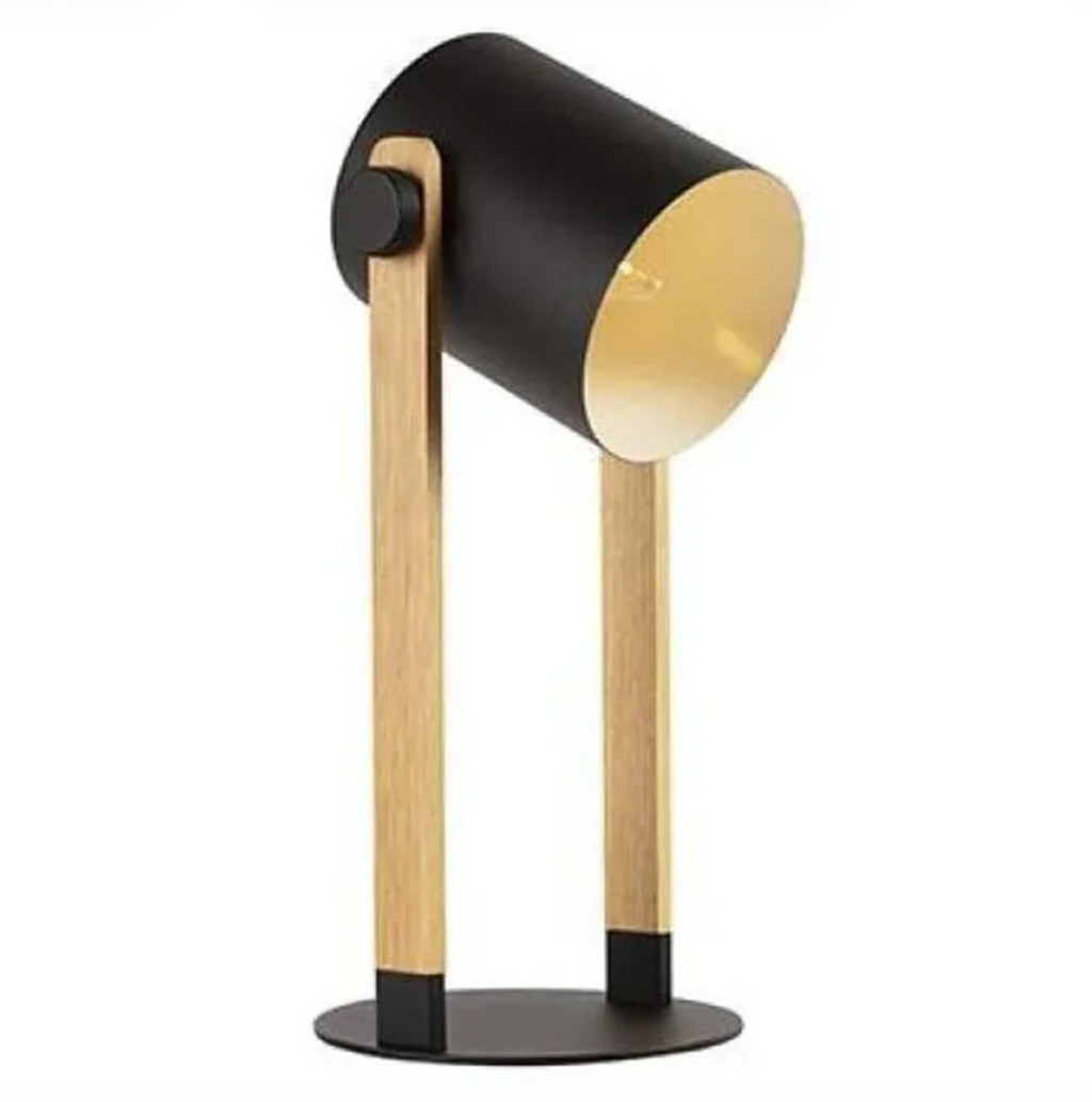 HORNWOOD METAL AND WOOD TABLE LAMP BLACK