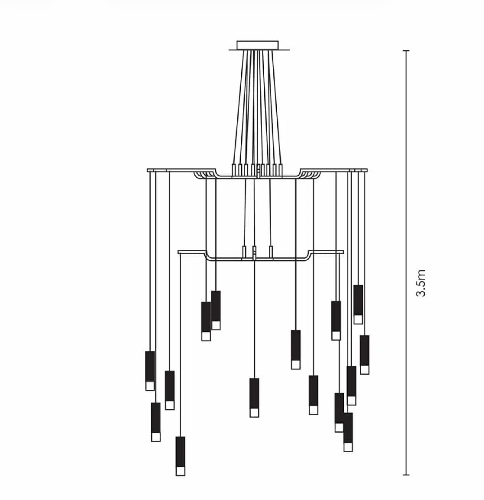 MARIONETTE CHANDELIER 15 LIGHT BLACK