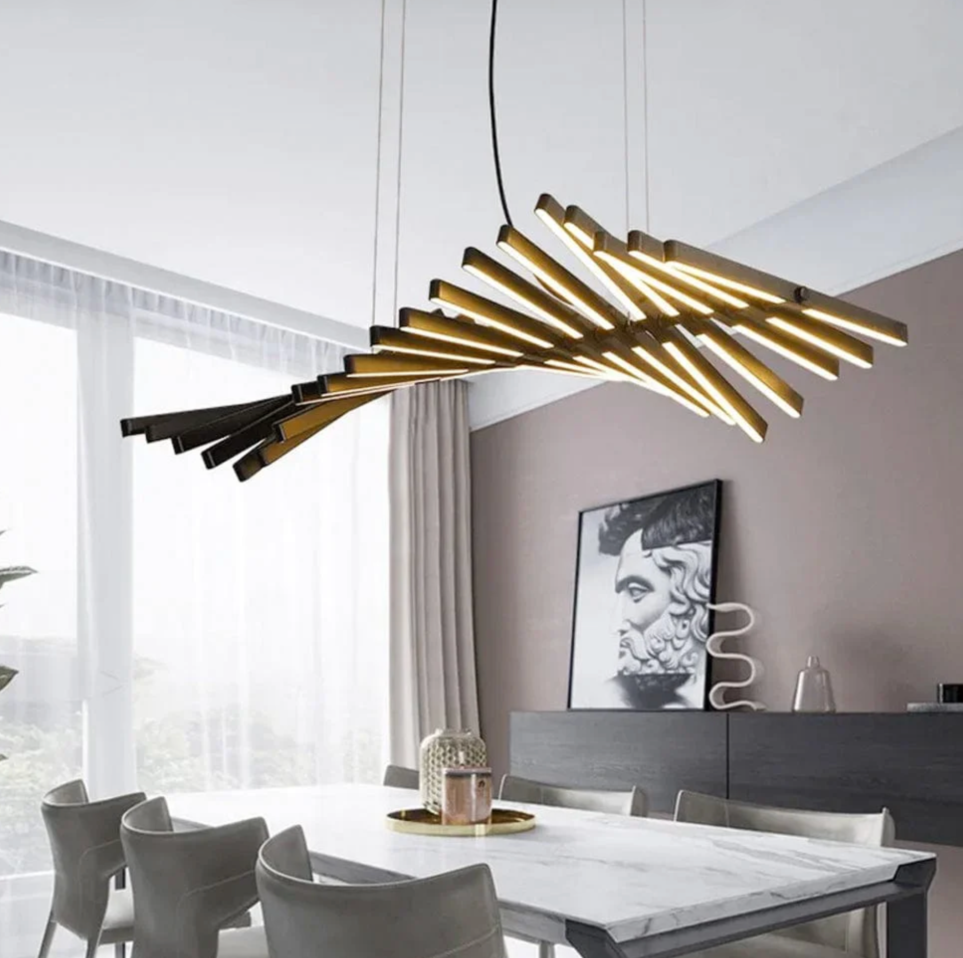 PIANO LED CHANDELIER LIGHT BLACK