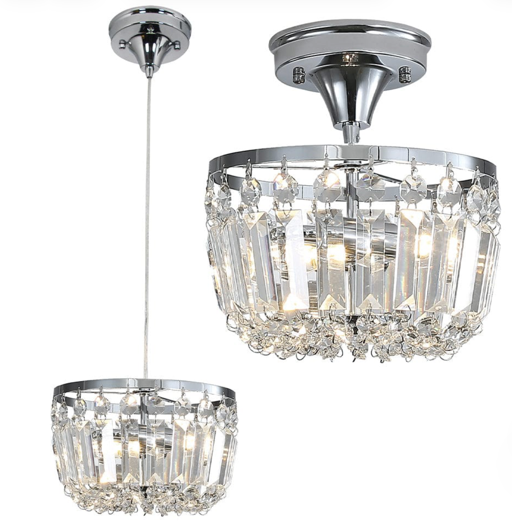 CLARA ACRYLIC CRYSTAL LIGHT | CHROME OR GOLD