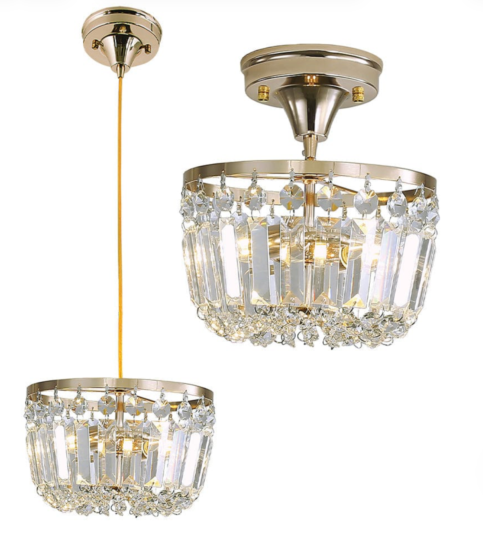 CLARA ACRYLIC CRYSTAL LIGHT | CHROME OR GOLD