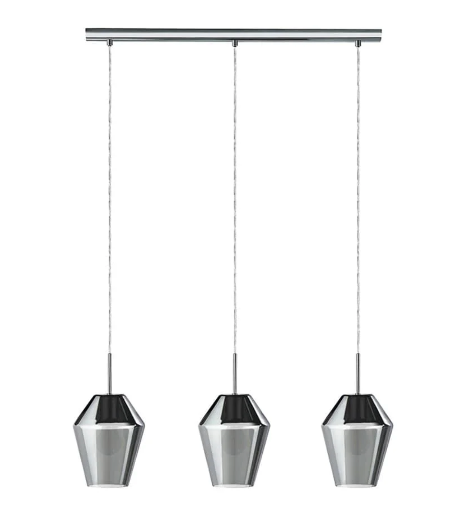 MURMILLO GLASS PENDANT LIGHT | SMOKE AND CHROME