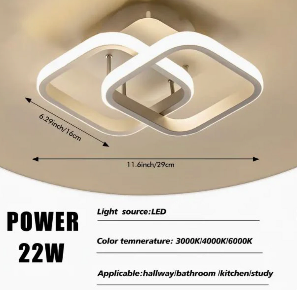 Black Square Modern Corridor Led Light Fixture