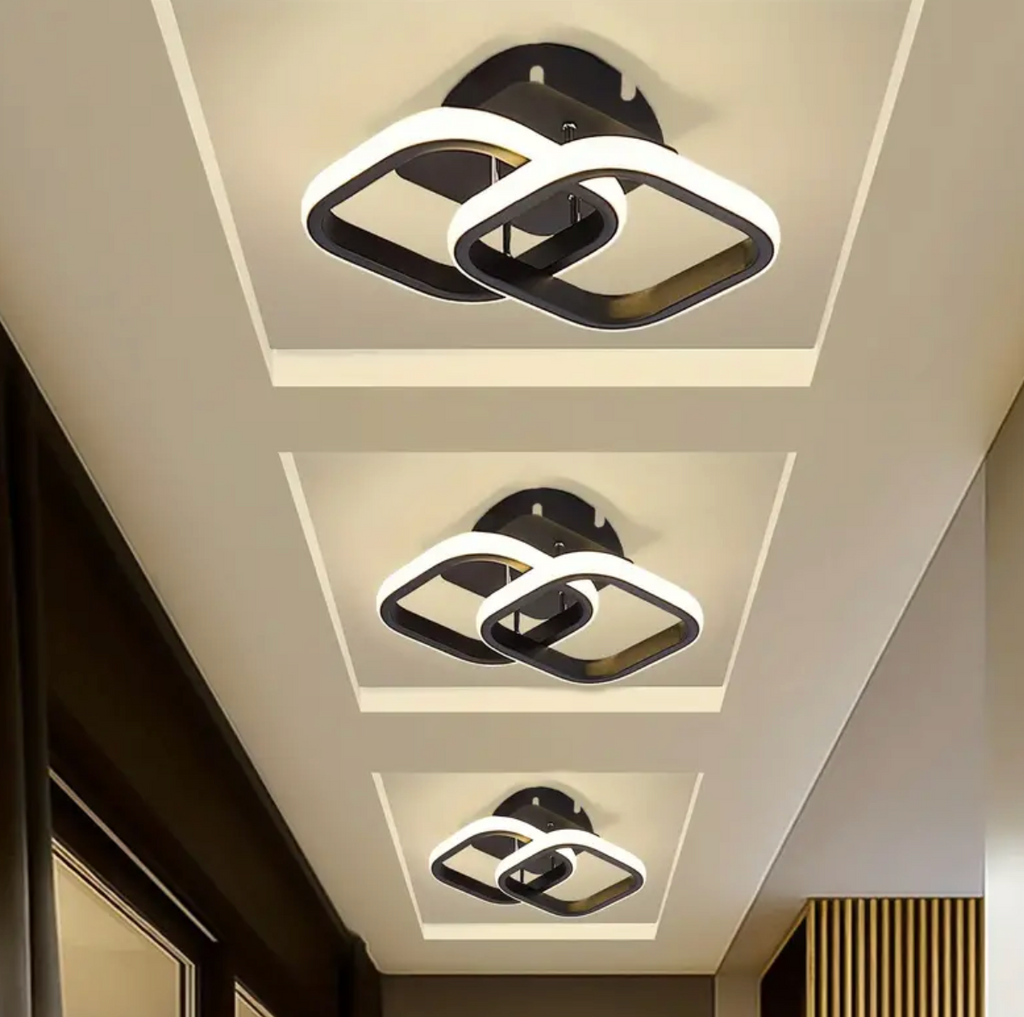 Black Square Modern Corridor Led Light Fixture