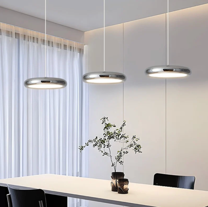 Orbit Disc LED Pendant Light – Chrome