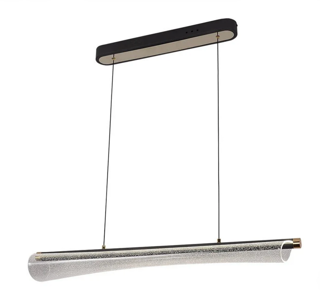 FLARE CLEAR LED PENDANT LIGHT - BLACK AND GOLD