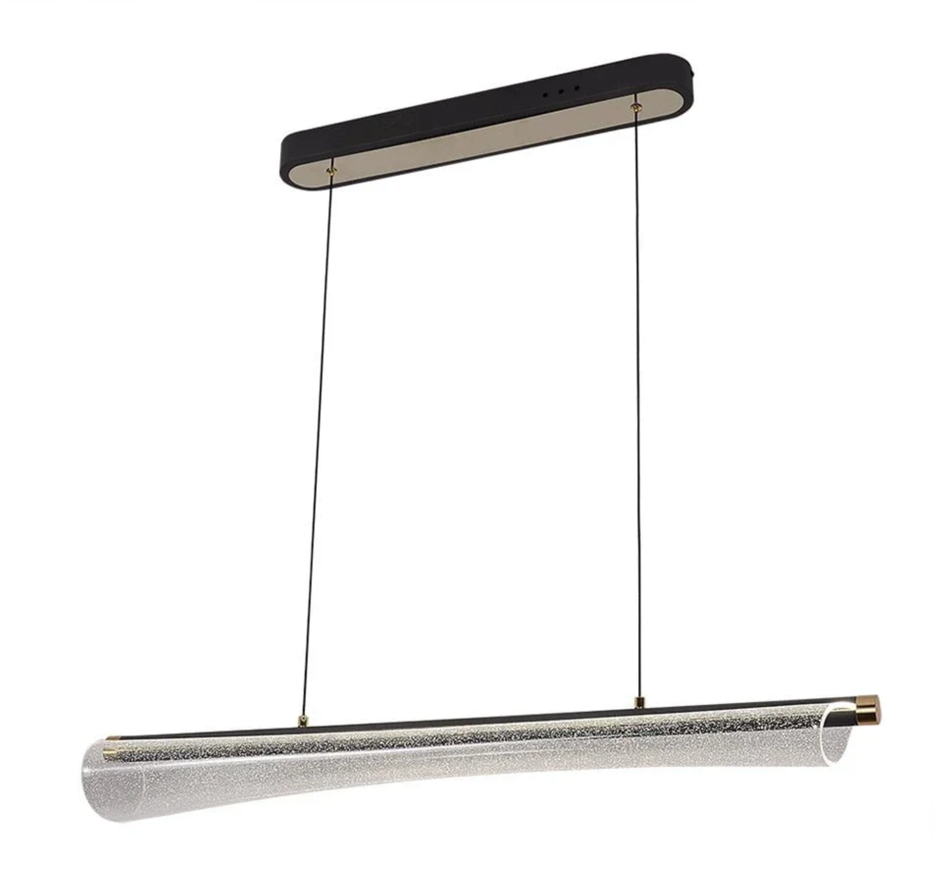 FLARE CLEAR LED PENDANT LIGHT - BLACK AND GOLD