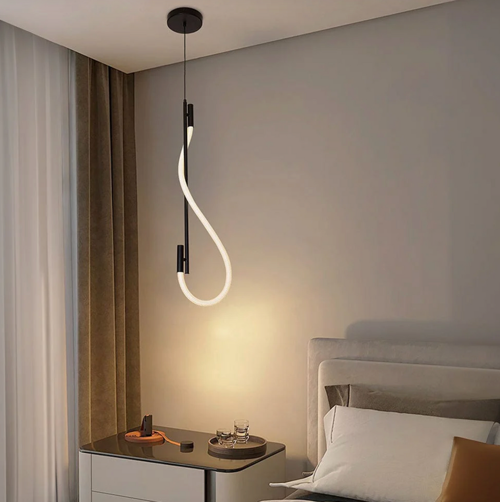 WHIRL VERTICAL METAL LED PENDANT LIGHT BLACK