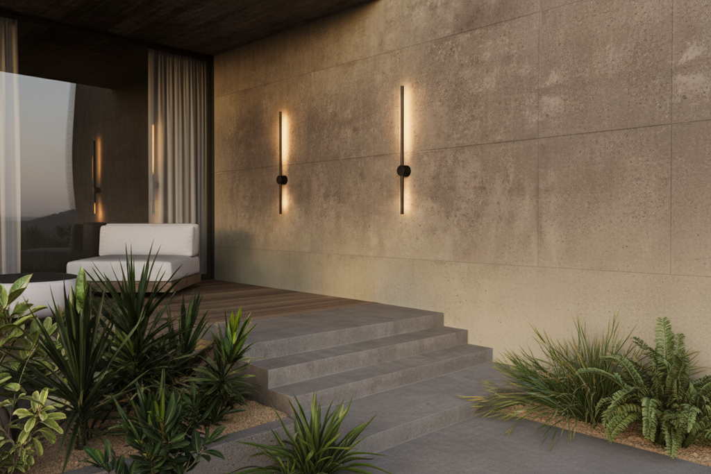 LINES LED OUTDOOR OR BATHROOM ALUMINIUM WALL LIGHT BLACK
