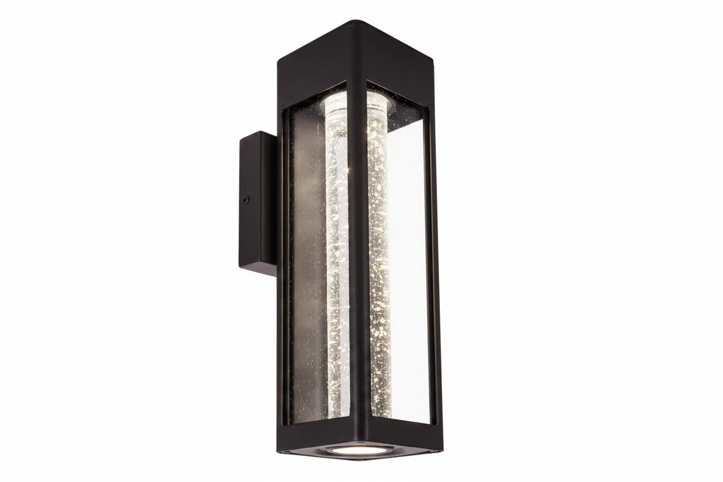 LANCE ALUMINIUM AND GLASS OUTDOOR WALL LIGHT
