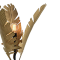 BANANA PALM METAL TABLE LAMP IN BLACK AND GOLD