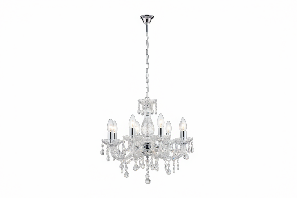 ODILE 5 LIGHT ACRYLIC CRYSTAL CHANDELIER